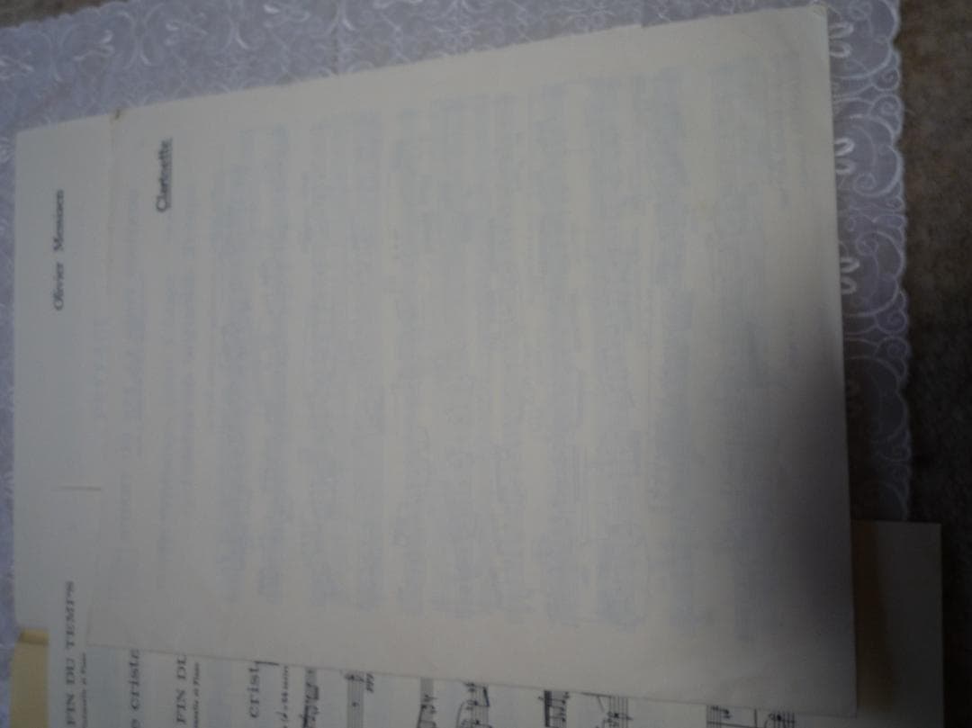 世の終わりのための四重奏曲　楽譜