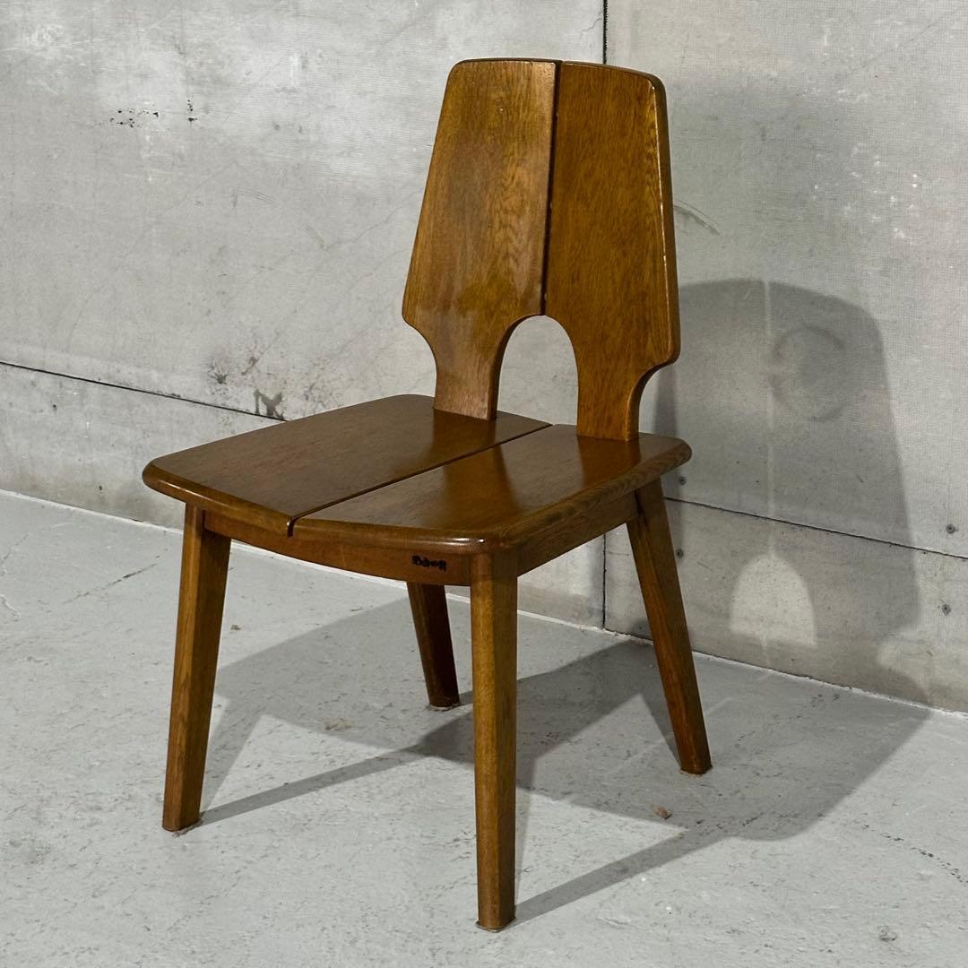 ✦浜本工芸✦ダイニング チェア 昭和アンティーク 無垢材 椅子 レトロ家具