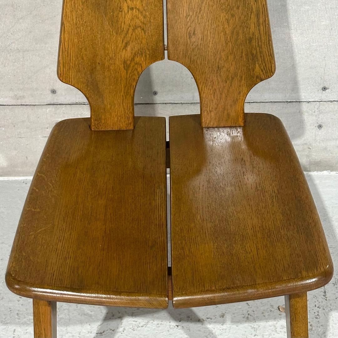 ✦浜本工芸✦ダイニング チェア 昭和アンティーク 無垢材 椅子 レトロ家具