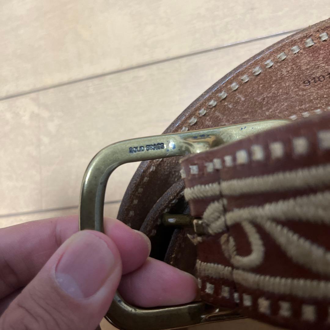 LAUREN　RALPH LAUREN　ラルフローレン　本革　レザーベルト　真鍮