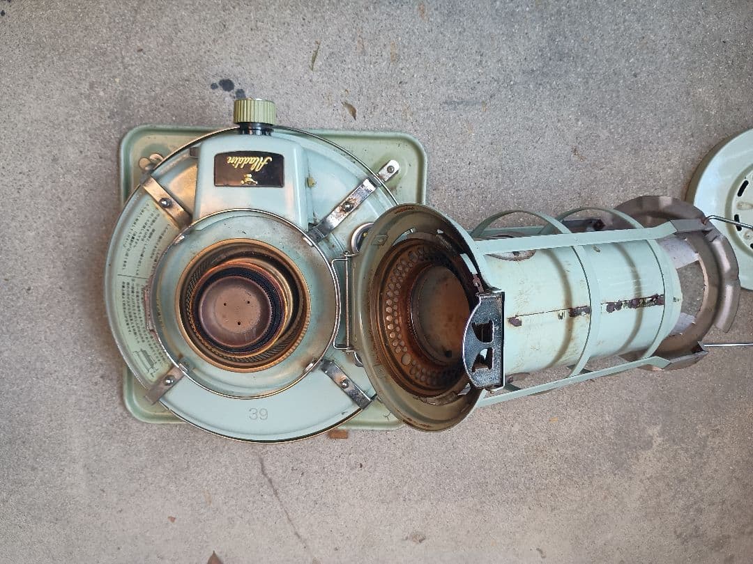 Aladdin ストーブ ブルーフレーム　ミントグリーン　アンティーク