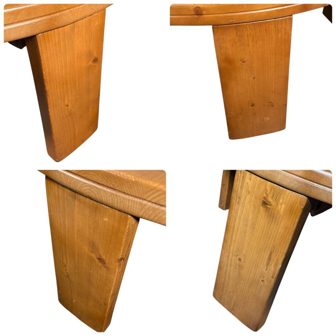 HR811 リアルシャビー　木目ワイルド　レトロな円卓　90cm ちゃぶ台