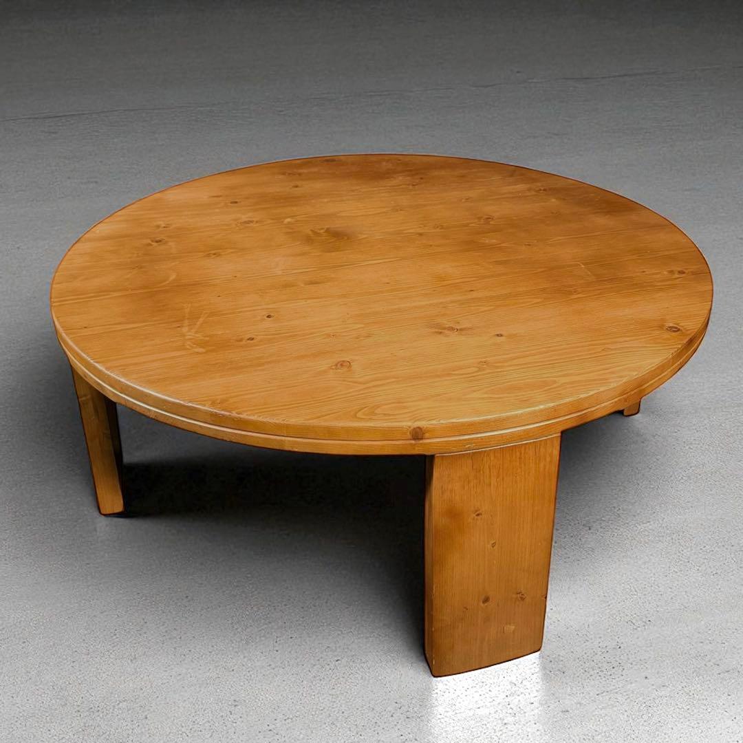 HR811 リアルシャビー　木目ワイルド　レトロな円卓　90cm ちゃぶ台