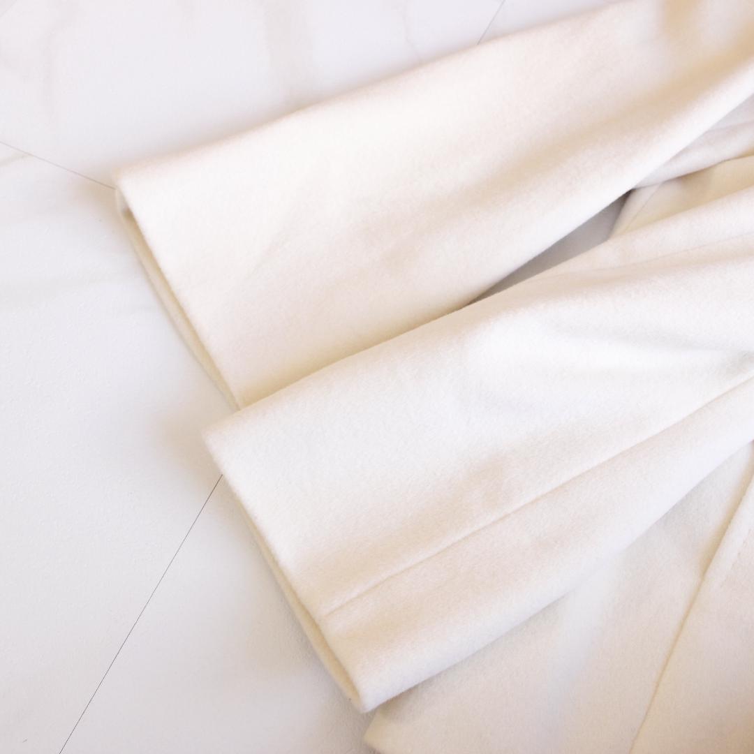 【大きいサイズ】23区 アンゴラ混ピーコート 48 アイボリー ウール