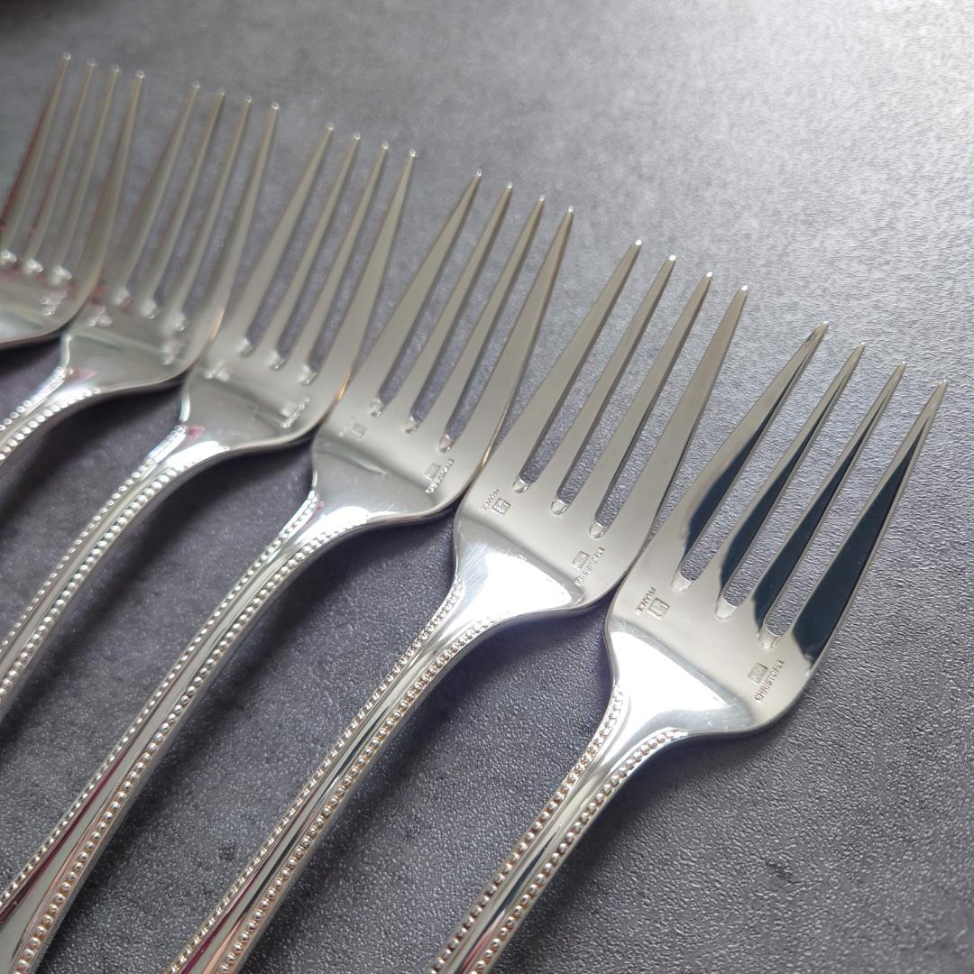 希少 美品 クリストフル パール サラダフォーク 6点