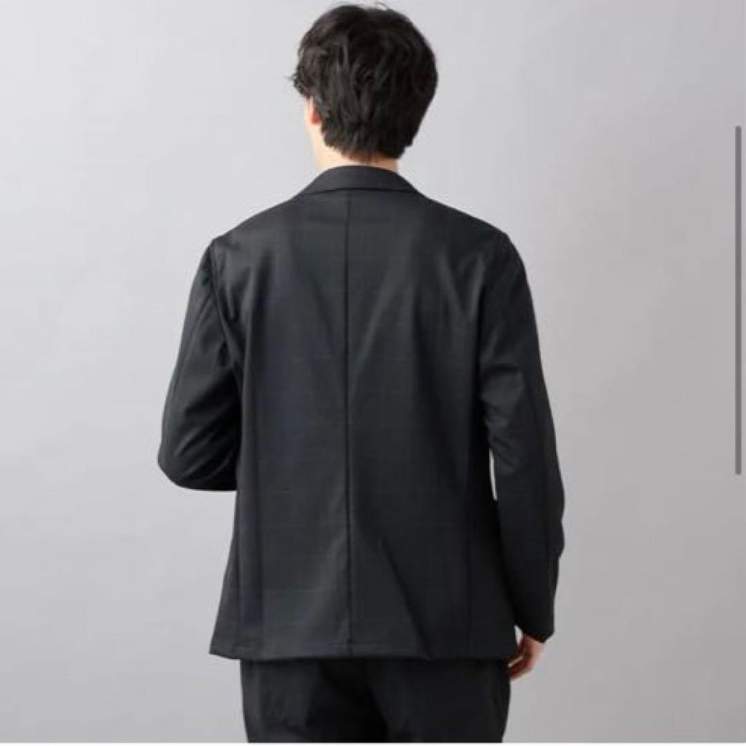 アオキ【未使用タグ付】パジャマスーツプリントジャージ黒ウィンドウペン　ゆったりL