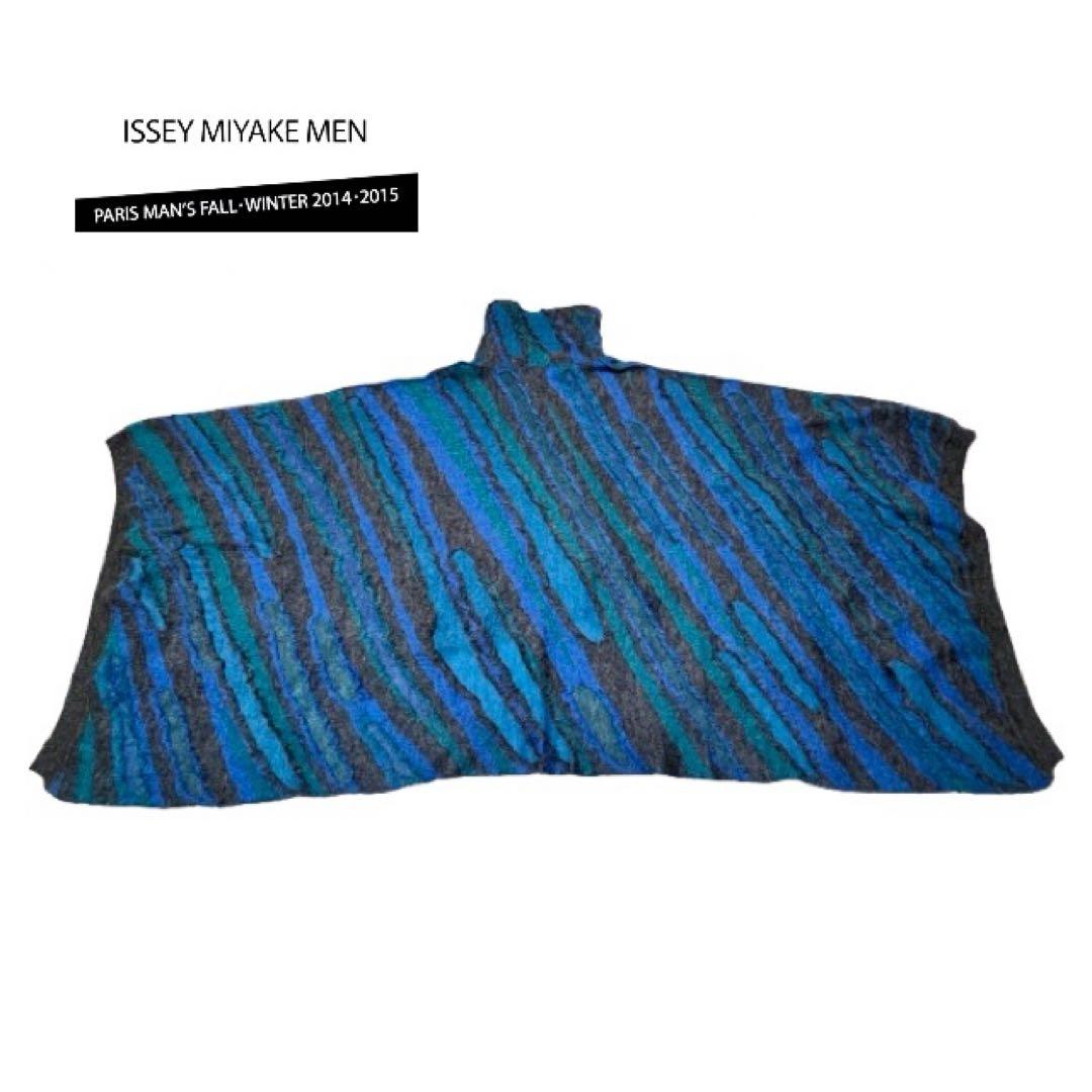 issey miyake MEN2014AWモヘアポンチョニットコートmh588