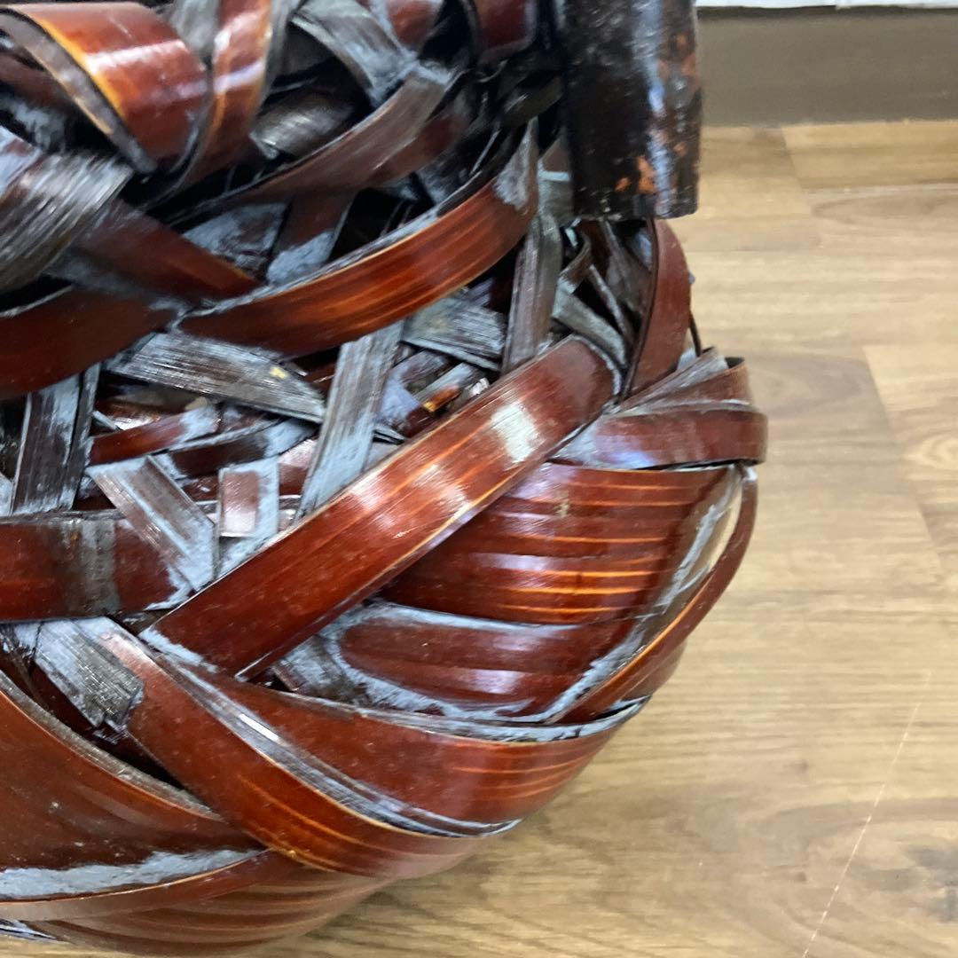 B-壁 竹編み 花瓶 籠 伝統工芸 手編み インテリア 銘入り 和風 花入れ