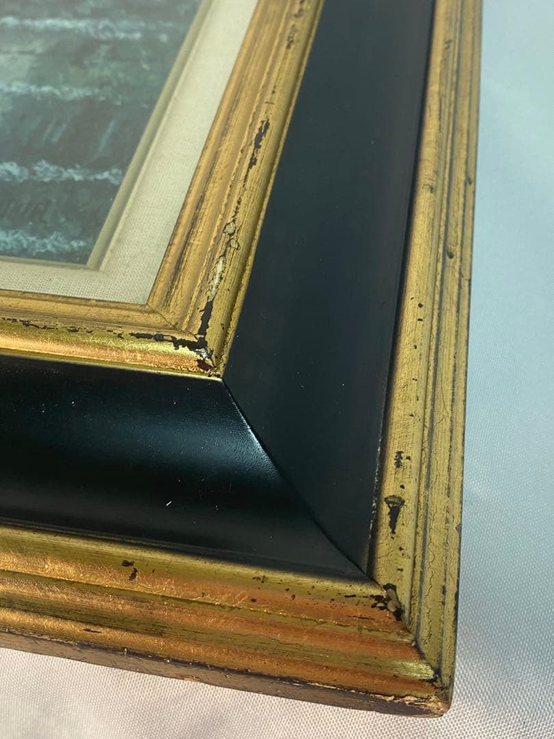 2289❣️水辺の古城　油絵