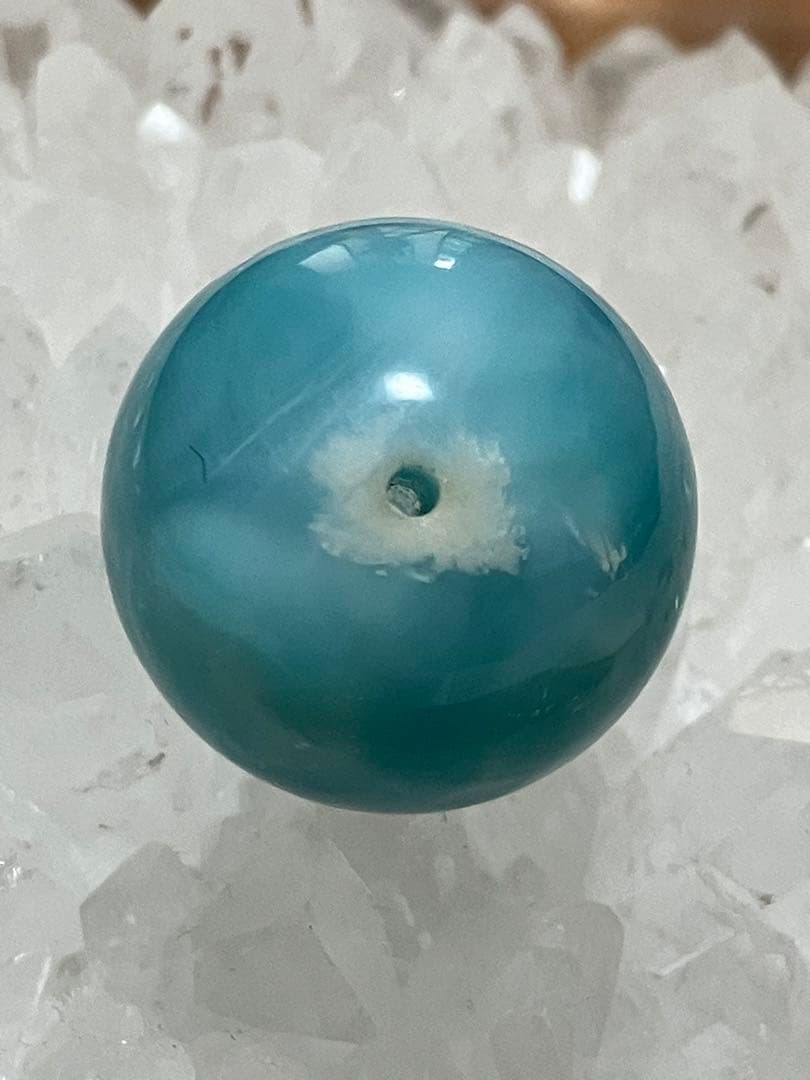 コレクションレベル　ラリマー丸玉　19.2mm 穴開き