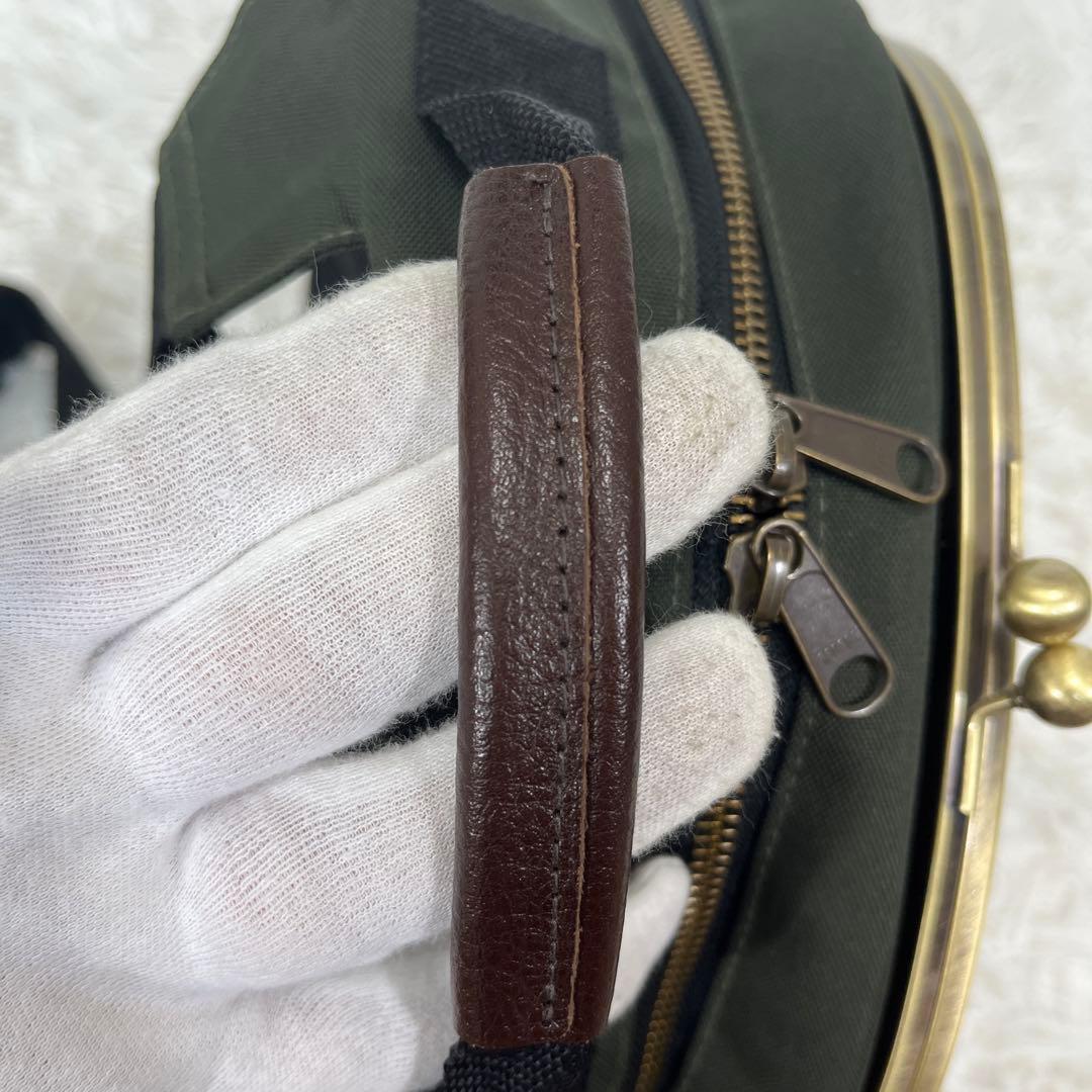 美品【AYANOKOUJI】2way がま口 ボディバッグ ワンショルダー