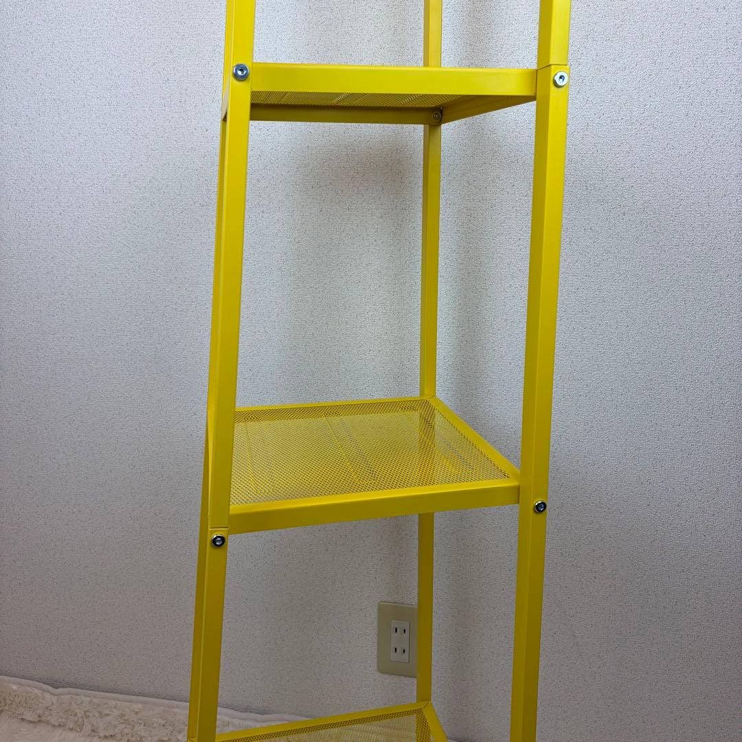 送料無料 IKEA LERBERG レールベリ イエロー メタルラック 4段