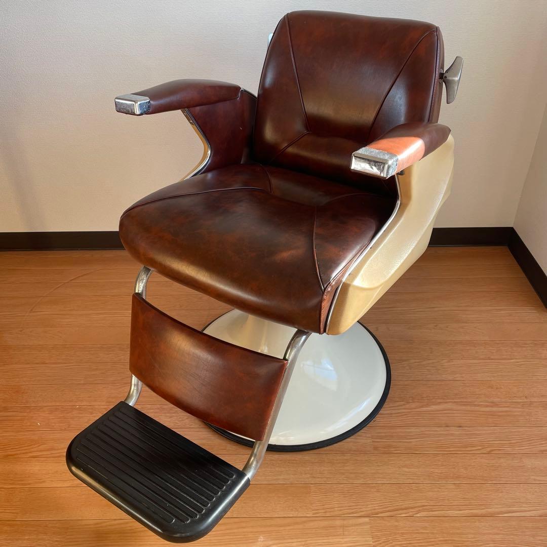 2月末まで 静岡県【直接取引限定】バーバーチェア 回転式　昭和レトロ　椅子