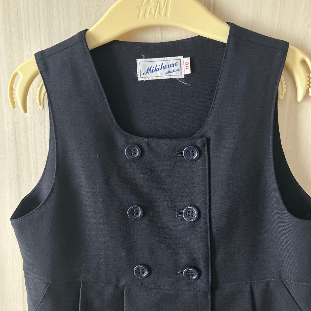ミキハウス　紺色ジャンパースカート　お受験　面接　フォーマル