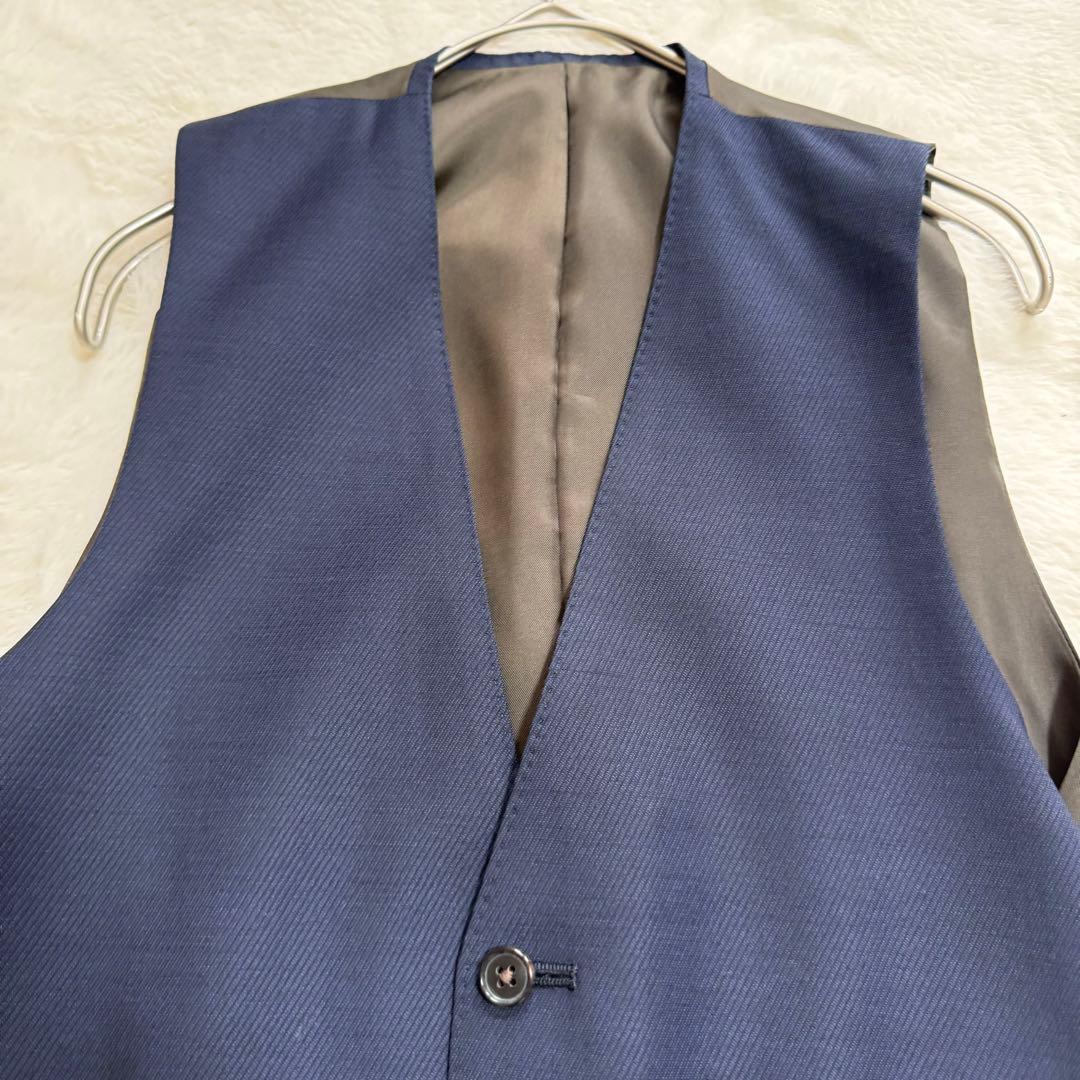 新品同様品　テーラーフクオカ　セットアップスーツ3ピーススーツ　メンズM ブルー