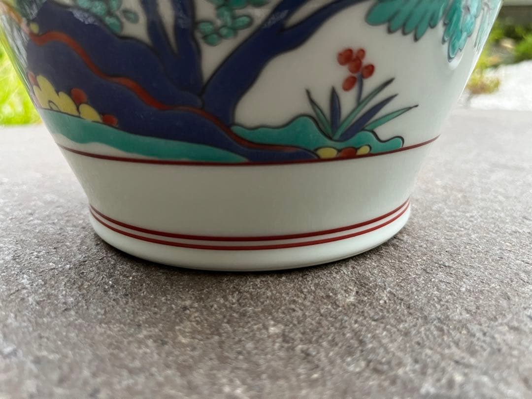 復刻　柿右衛門　岩菊文蓋付壺　其泉窯　1993年　フランクリン画廊　共箱付