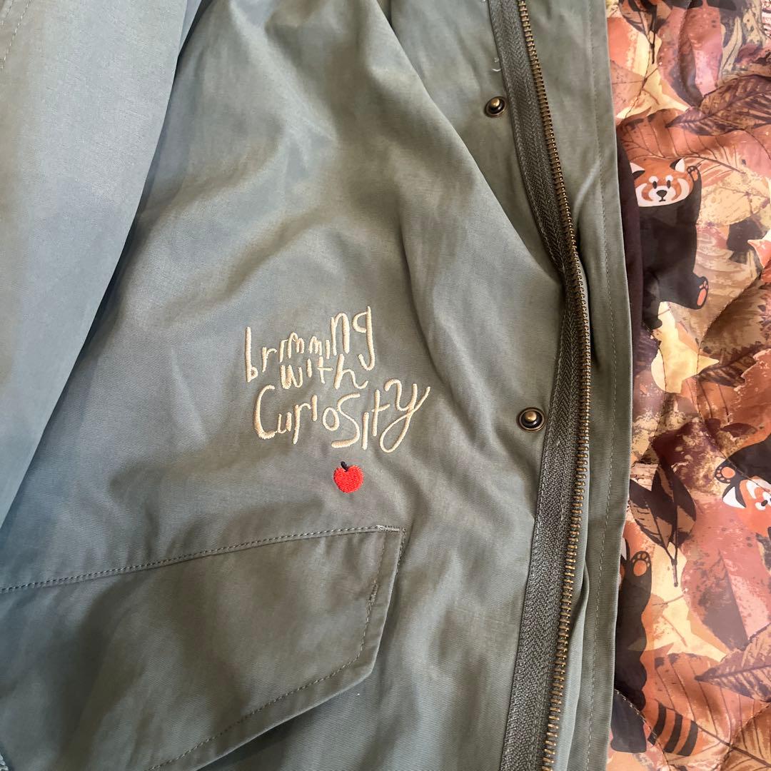 グラニフ ショートモッズコート IKAKU レッサーパンダ 3way Ｌ刺繍