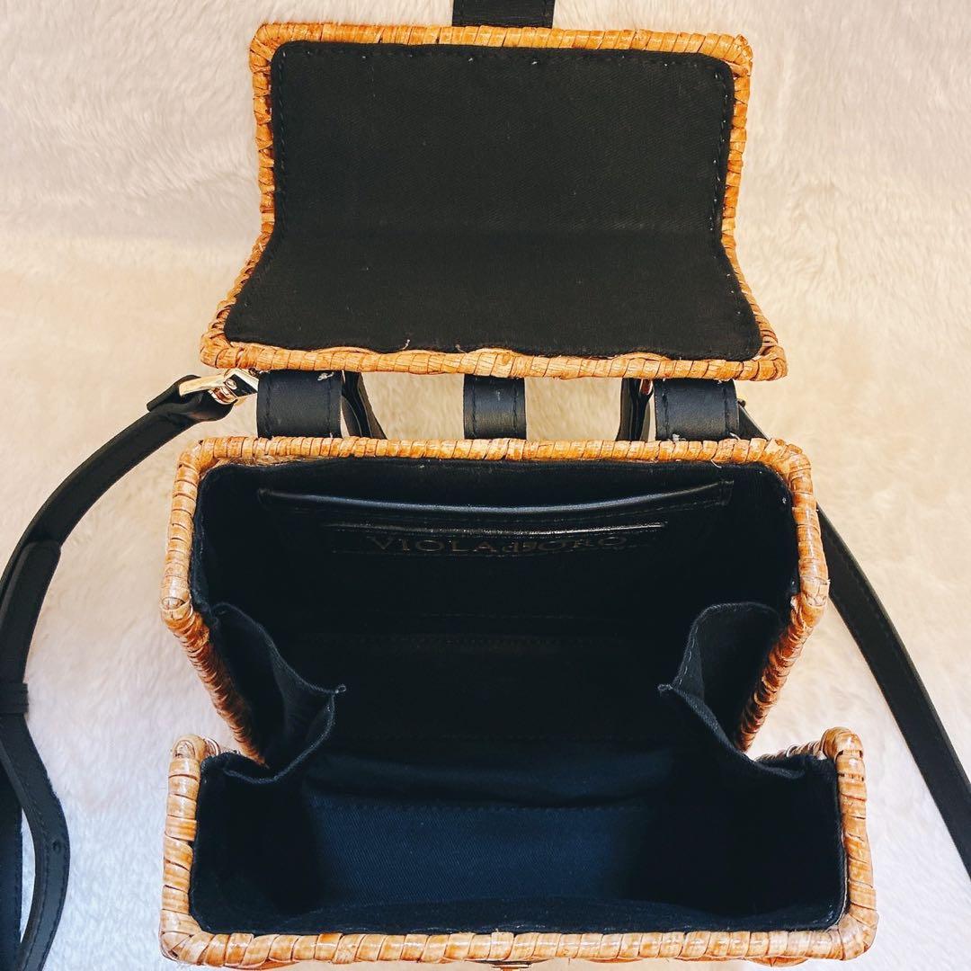 ヴィオラドーロ　2WAY　ターンロック　ラタン　牛革　ショルダーバッグ　MIRO