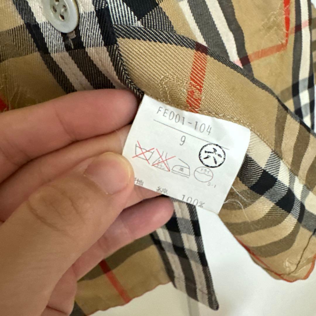 美品全体ロゴ　バーバリーBurberry 長袖ノバチェックシャツ　シャドーホース