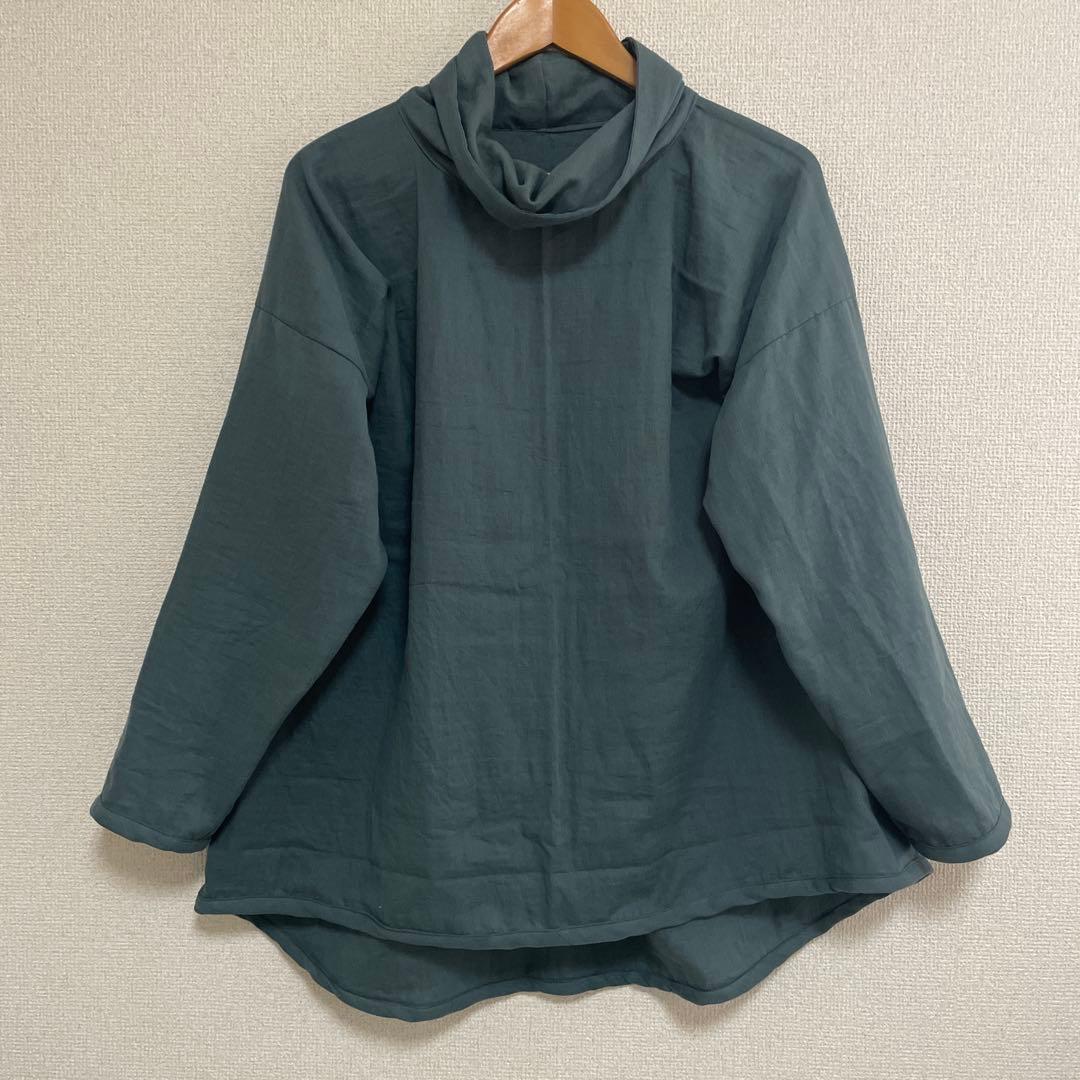 ぼたもち様　ダブルガーゼ　オフタートルネックブラウス