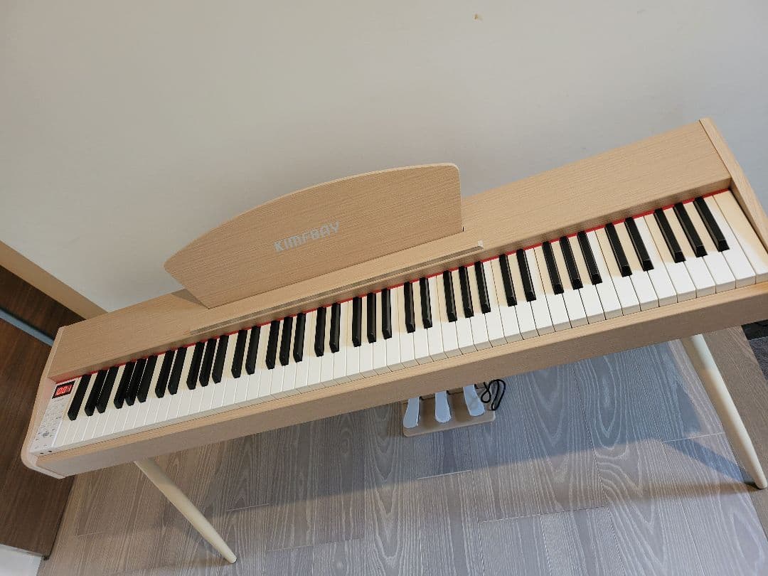 電子ピアノ 88鍵盤 ハンマーアクション鍵盤 木製スタイル ベージュ 3本ペダル