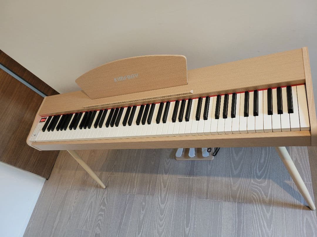 電子ピアノ 88鍵盤 ハンマーアクション鍵盤 木製スタイル ベージュ 3本ペダル