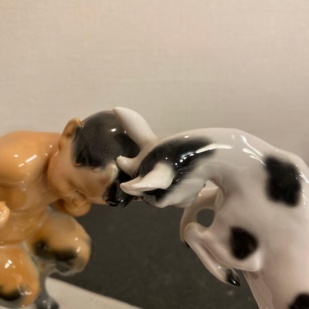 【一点物♡】「Gustafsson」と刻印　雄ヤギと角をぶつけ合う牧神の彫刻