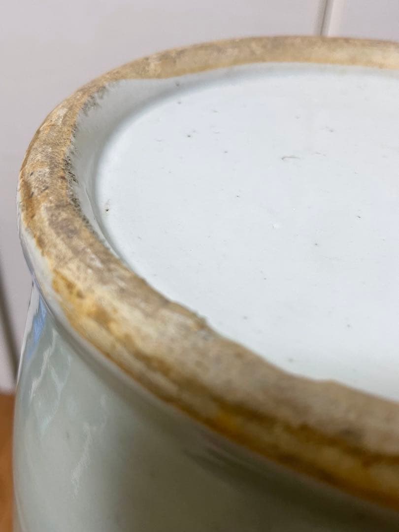 青白磁 花瓶 中国風 古染付 アンティーク 欠けあり