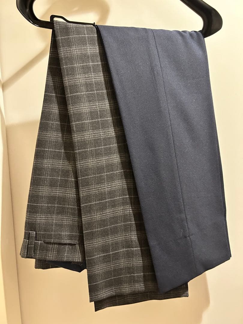 【PON様☆美品3ピース、2パンツ！】ネイビー スーツ ベスト付き