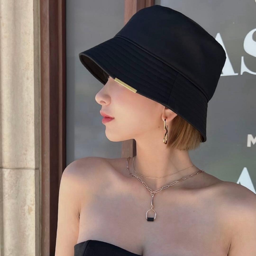 しーちゃん　バケハ　遮光　ブラック バケットハット　しいちゃん　黒