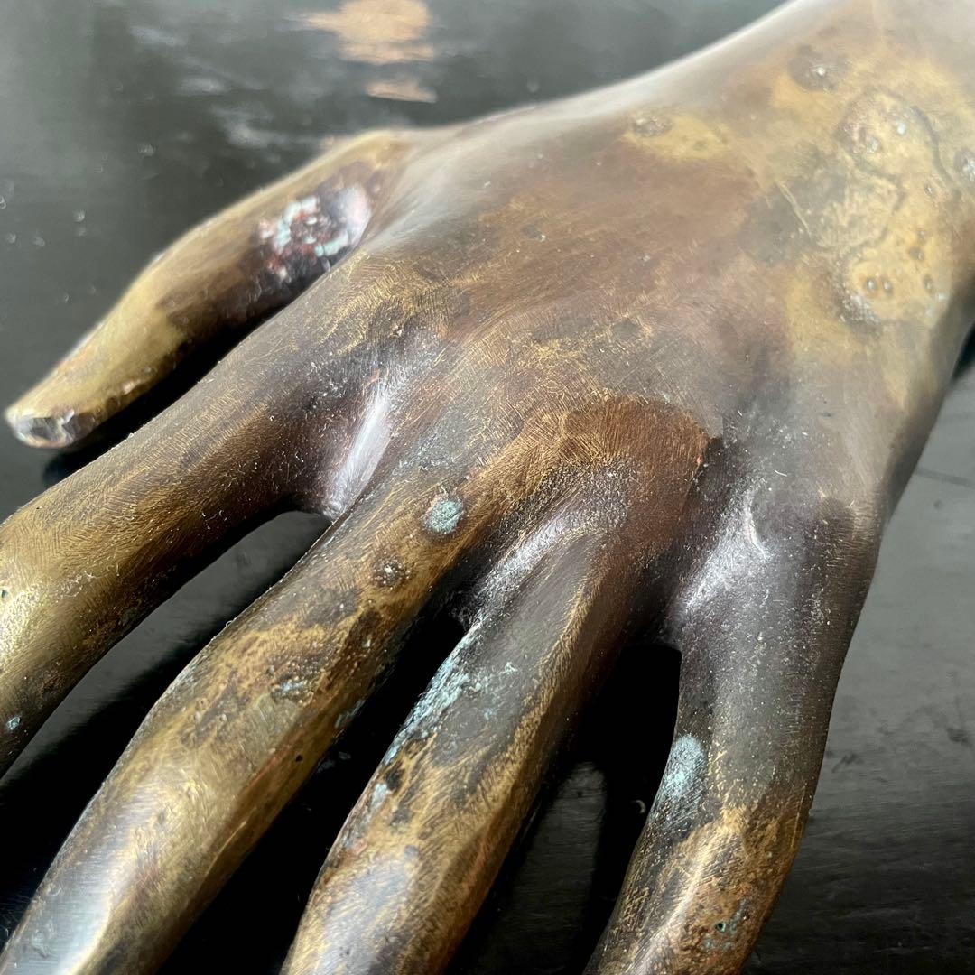 【希少】ブロンズハンドオブジェ　等身大　フランスアンティーク　店舗什器ジュエリー