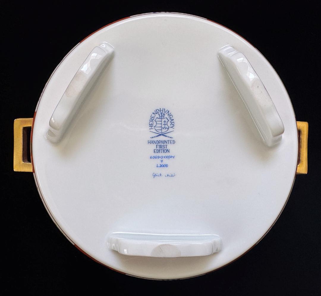 ヘレンド 西安の赤/ゲデレ 茶会ボックス トレイ付マンダリン マスターペインター