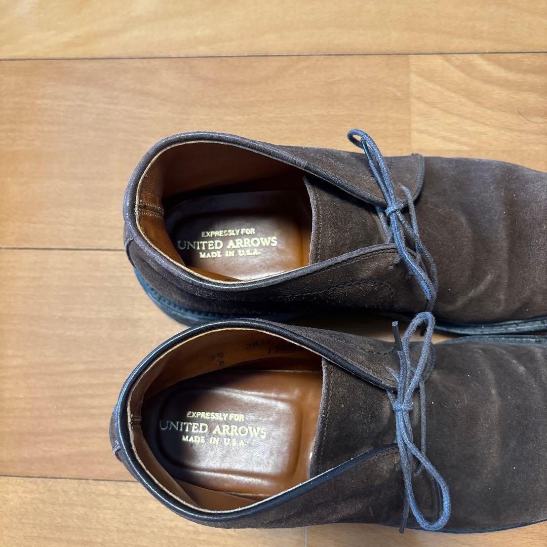 限定コラボユナイテッドアローズ×オールデン チャッカーブーツ7.5別注ブラウン