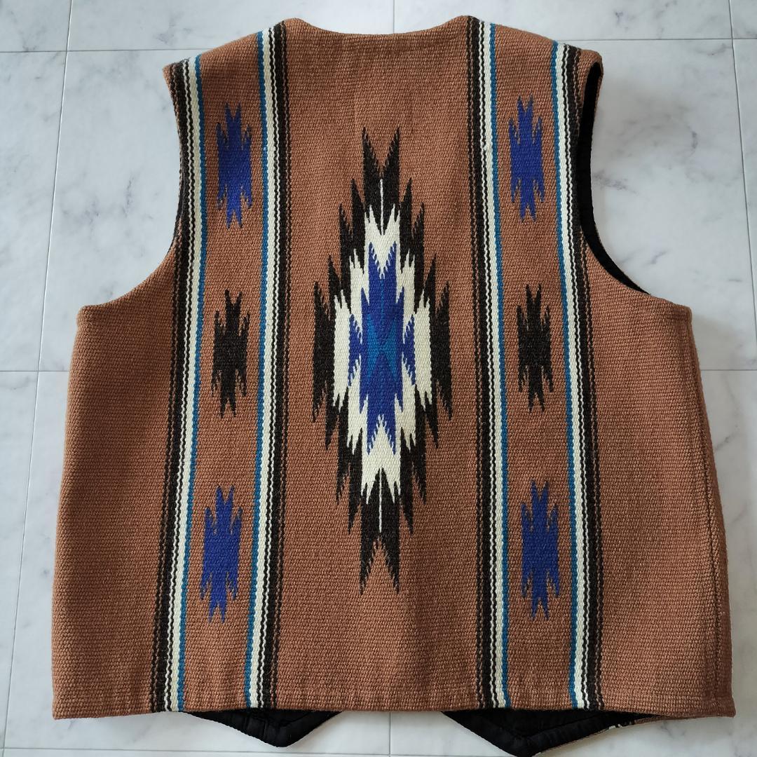 希少レア柄 センチネラ 40 ポインテッドチマヨベスト 裏地付き ブラウン L