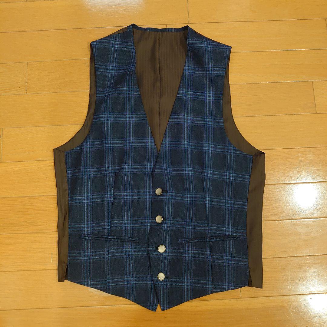 【未使用】 カノニコ スリーピース スーツ スタイルオーダー 青 紺