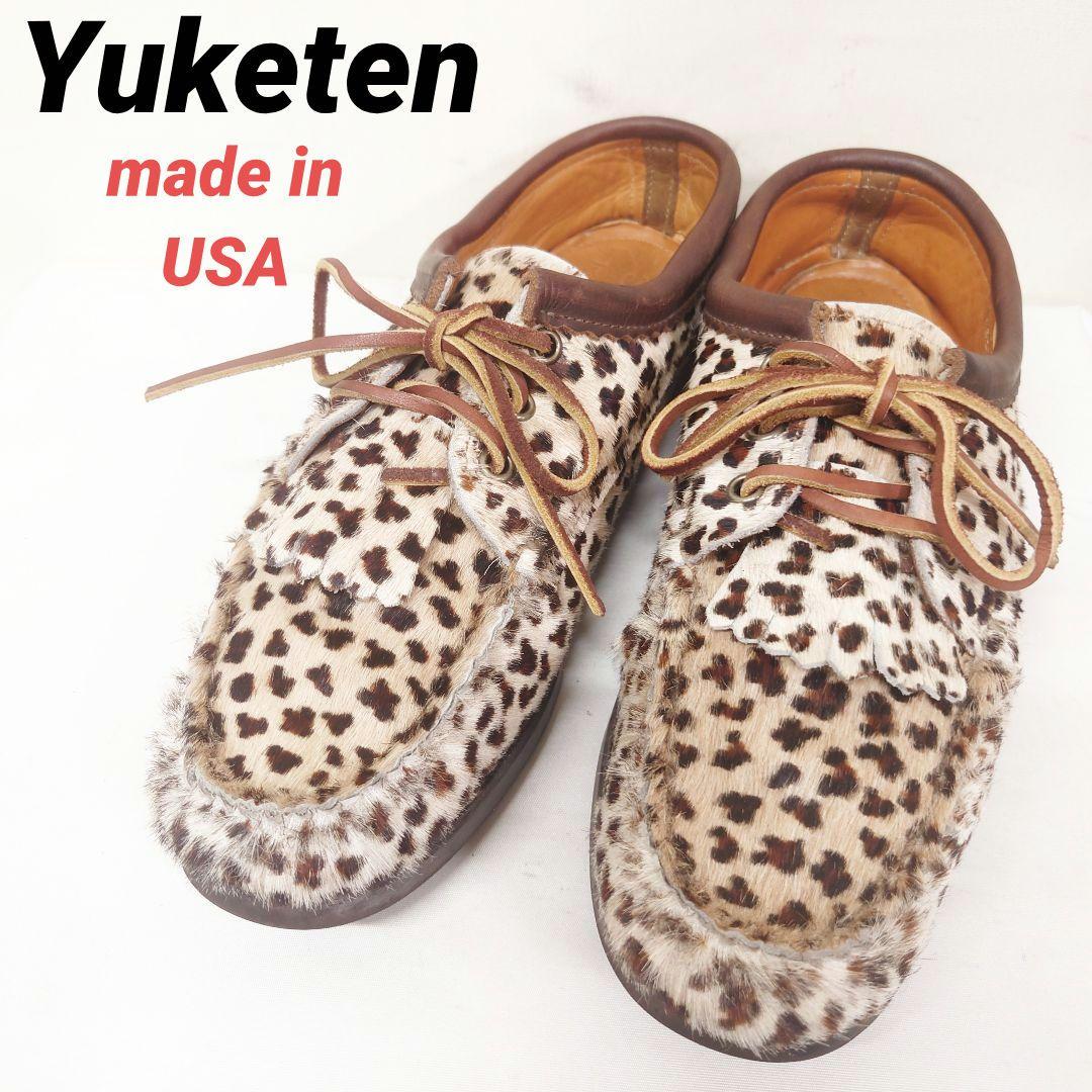 ユケテンYuketen◇ヒョウ柄モカシンシューズレオパードデッキシューズ