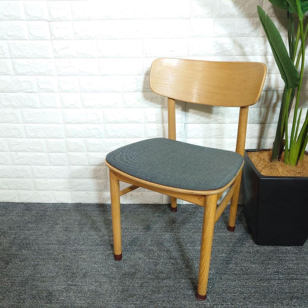 無印良品 ラウンドチェア 布座 オーク材 ダイニングチェア 椅子 D087