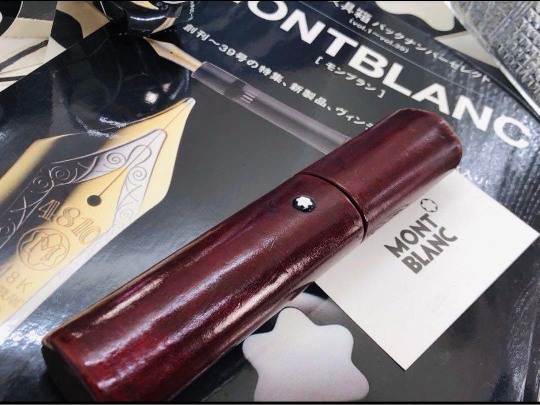 ️モンブラン社⭐️稀少！巨匠ロマノメイハンドメイド⭐️フローレンス製本革ペンポーチ⭐️