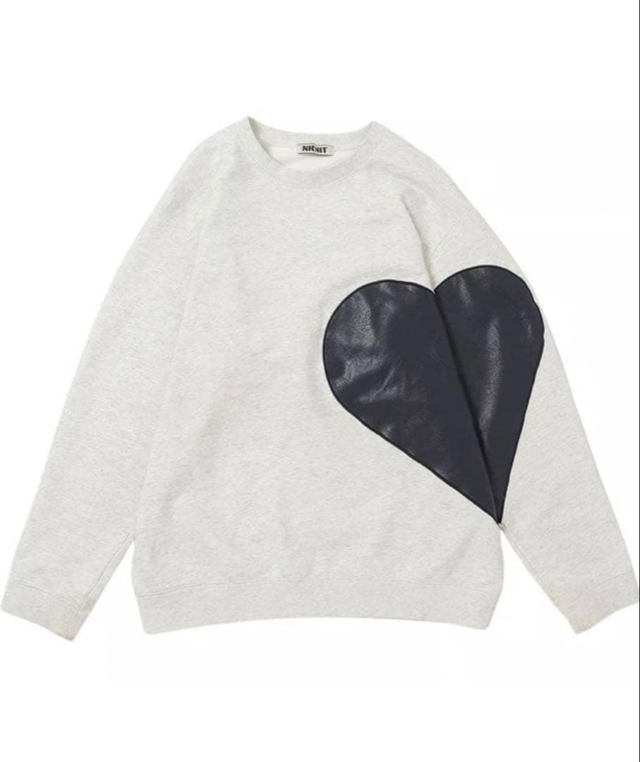 【新品・未開封】NKNIT グレー ハート スウェット トレーナー 裏起毛 袋付