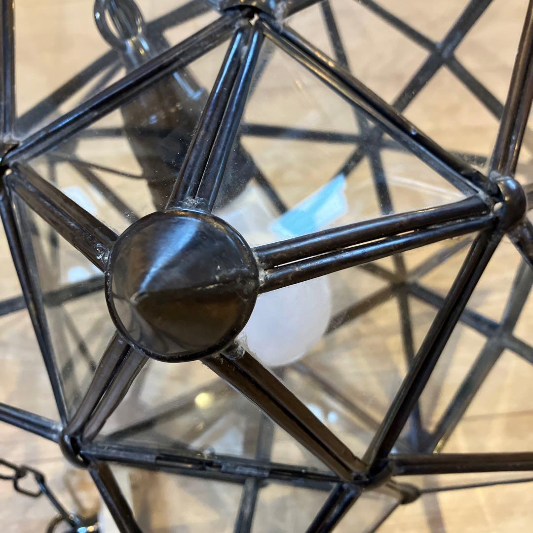 激レア　美品　ガラスシーリングライト　スター　星　ステンドグラス　e26 レトロ