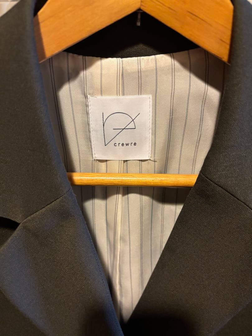 crewe ブラック ダブルブレスト テーラードジャケット