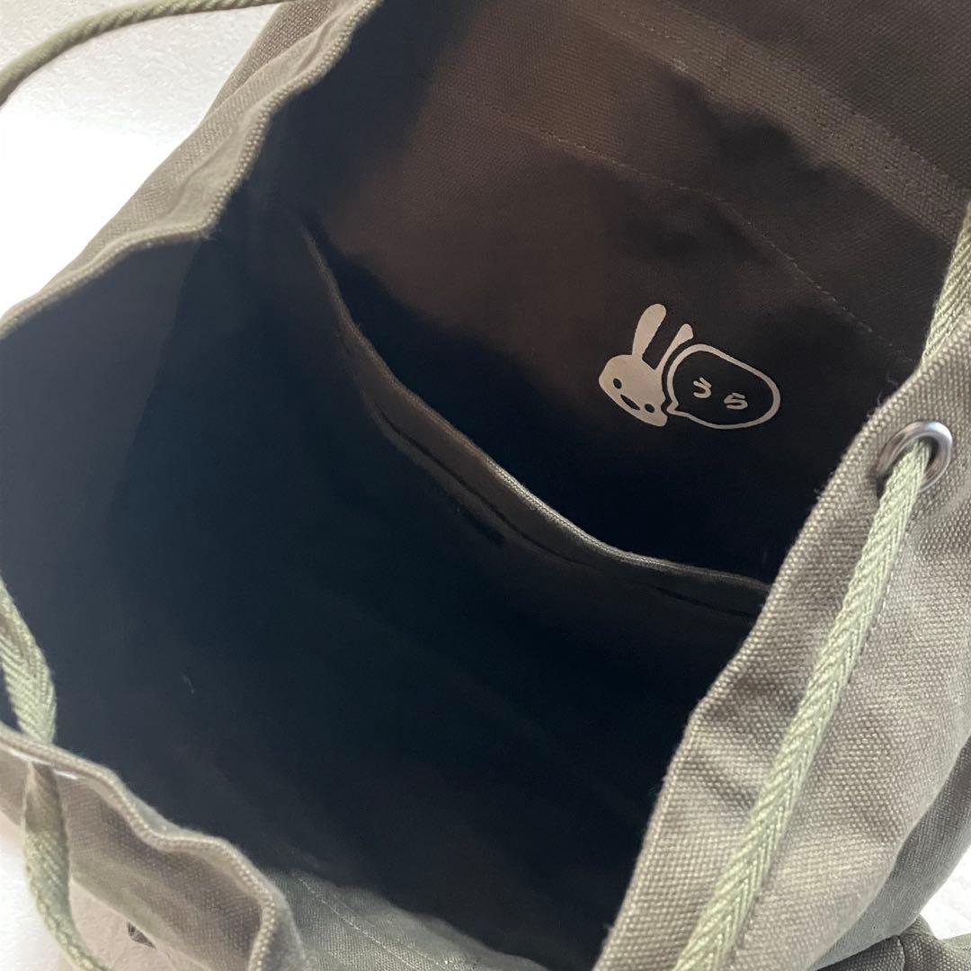 CUNE 帆布のミリタリーリュック うさぎ カーキ A4 大容量 バックパック