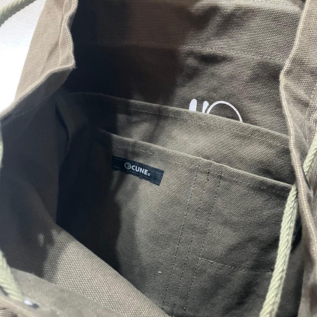 CUNE 帆布のミリタリーリュック うさぎ カーキ A4 大容量 バックパック