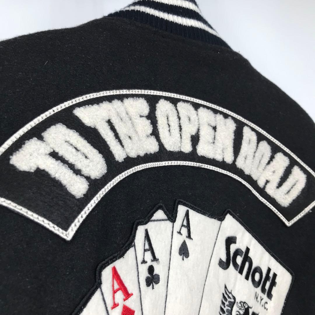 Schott スタジャン　42 ウール　牛革