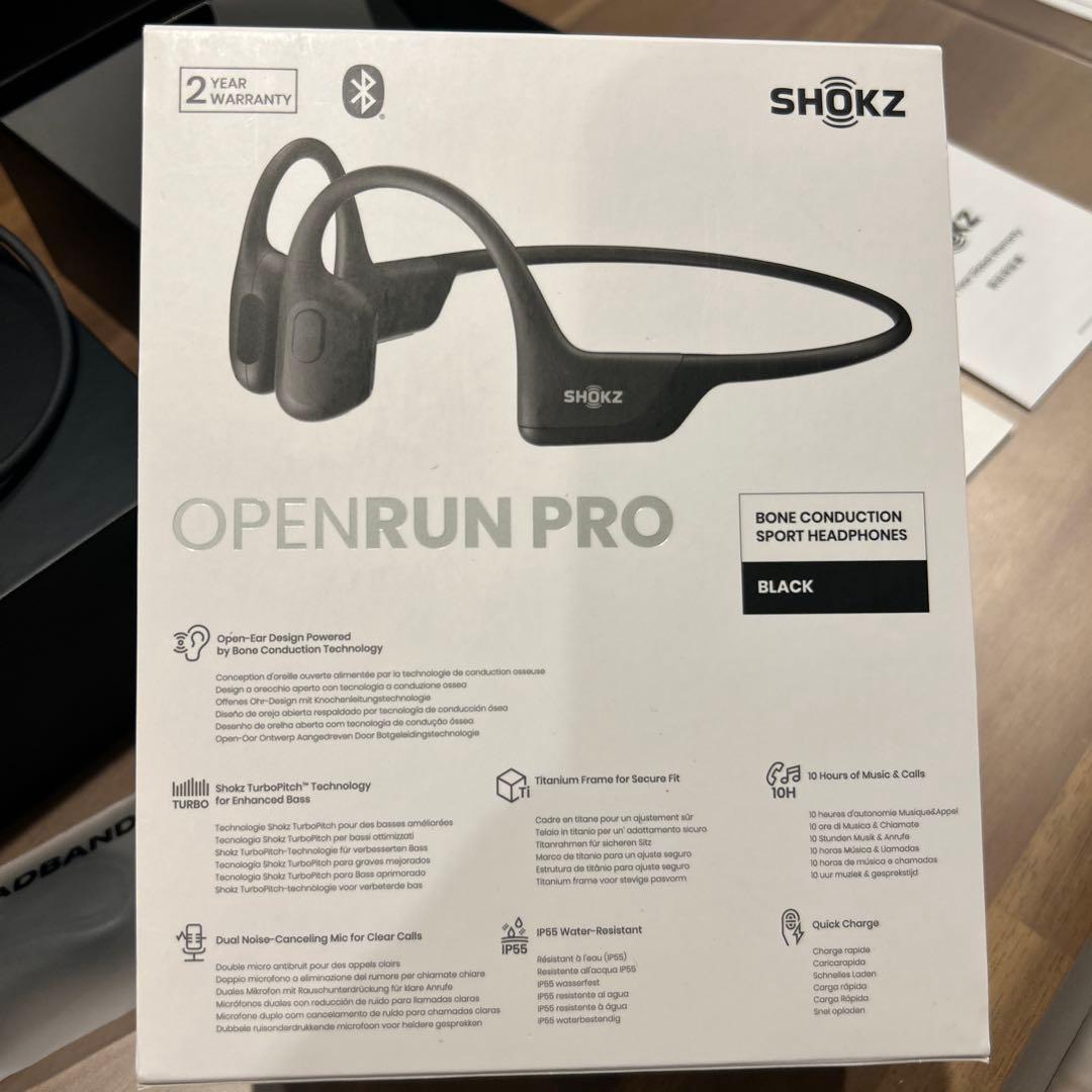 骨伝導 ブルートゥースイヤホン OpenRun Pro 黒