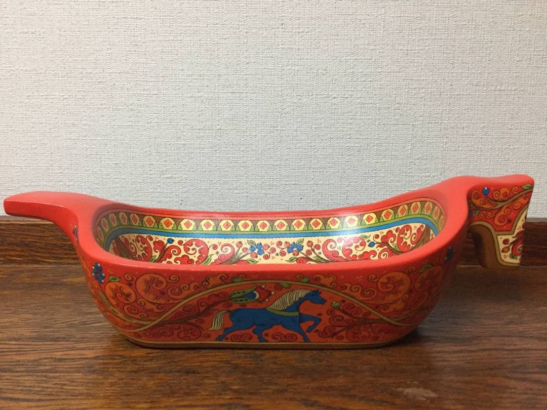 ロシア雑貨☆馬型の飾り皿 縁起物 アルハンゲリスク オリガ作 マトリョーシカ