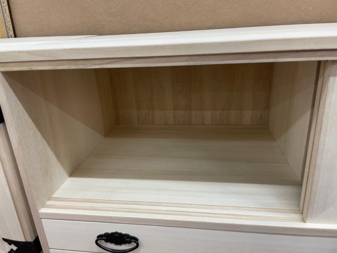 桐　衣裳箱　引戸　幅100　扉付　引出　2段　上置　桐タンス　着物　収納　タンス