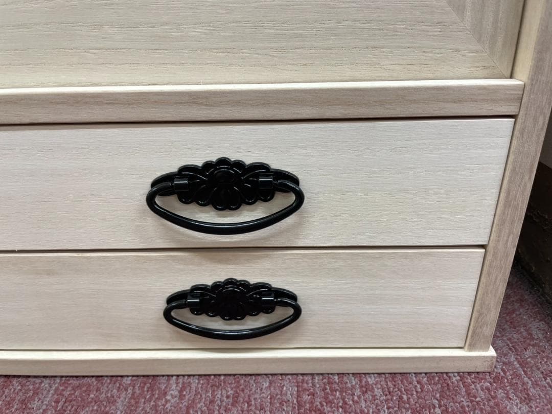 桐　衣裳箱　引戸　幅100　扉付　引出　2段　上置　桐タンス　着物　収納　タンス