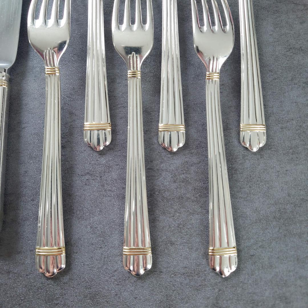 格安 クリストフル アリアゴールドリング デザート ナイフ フォーク 12点