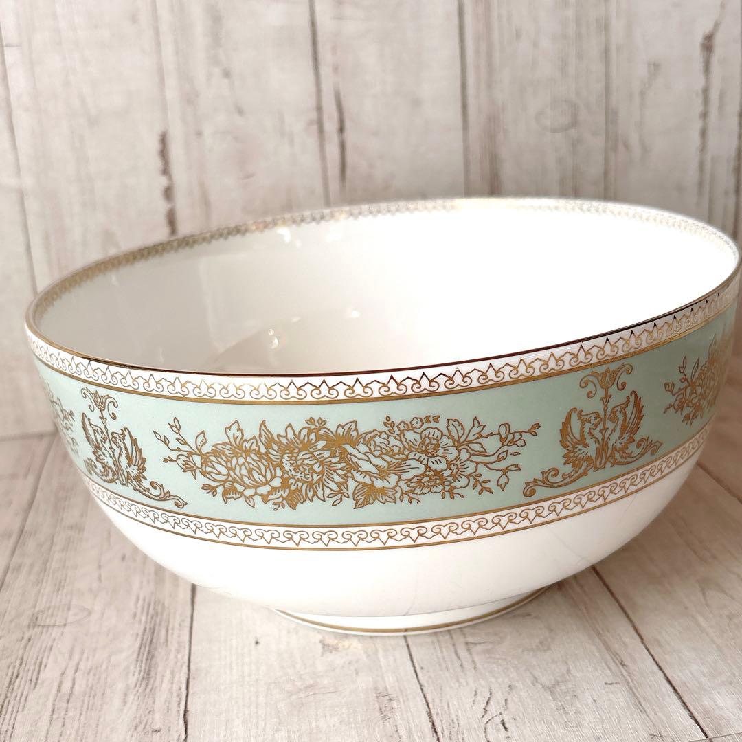 【新品】廃盤 ウェッジウッド コロンビア セージグリーン サラダ ボウル 黒壺